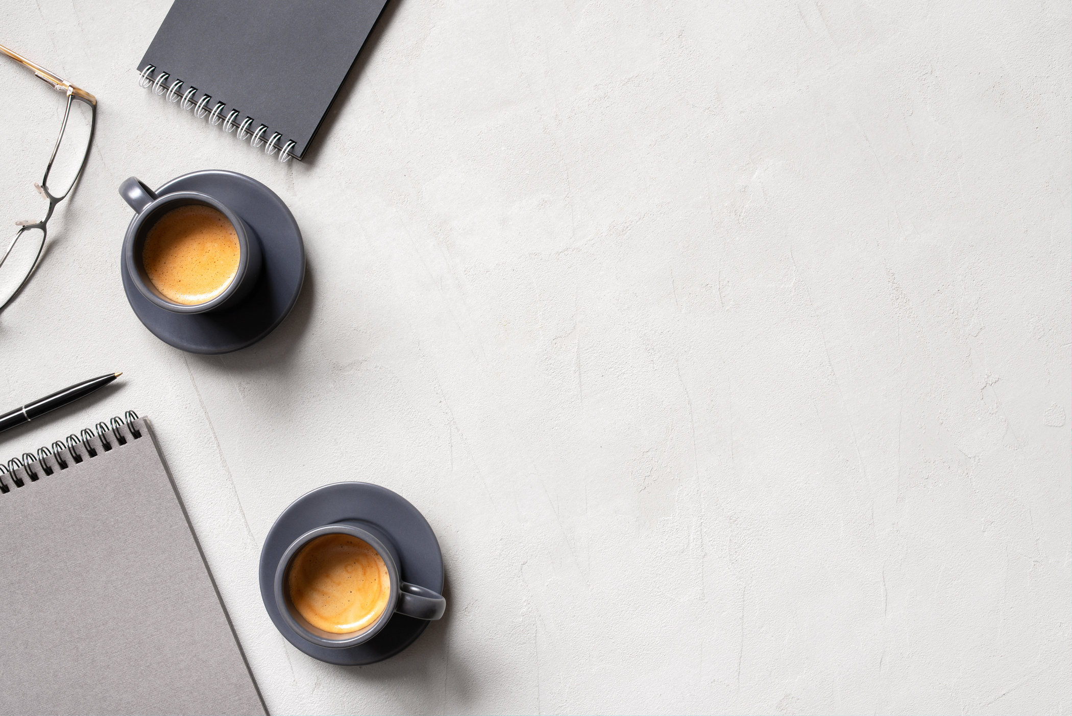 Office Background with Two Cups of Coffee 